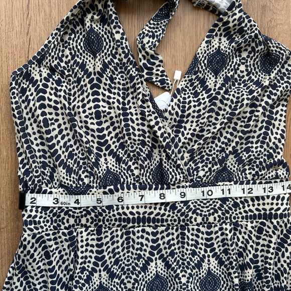 LASCANA Navy Sand Printed Halter Maxi Dress NWT Small Boho Beach Resort Viscose - Picture 9 of 10